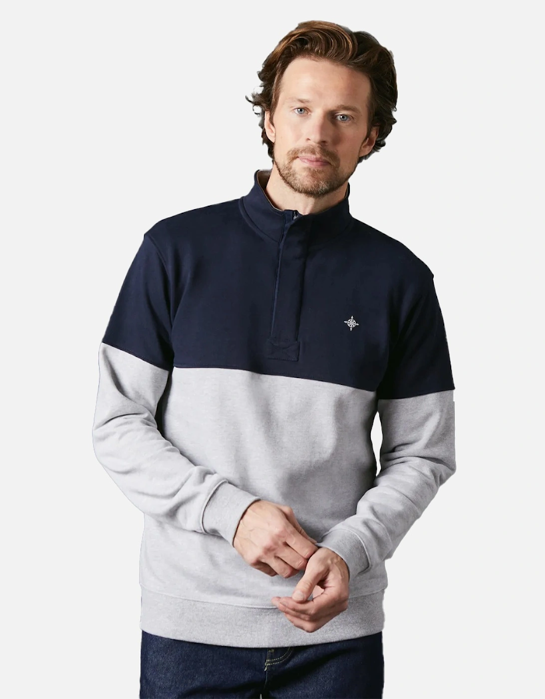 Mens Premium Cotton Funnel Neck Sweatshirt, 4 of 3