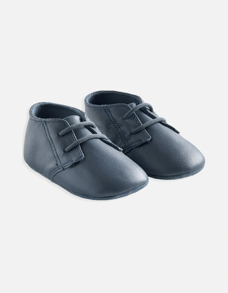 Baby Boys Leather Pram Shoes - Blue