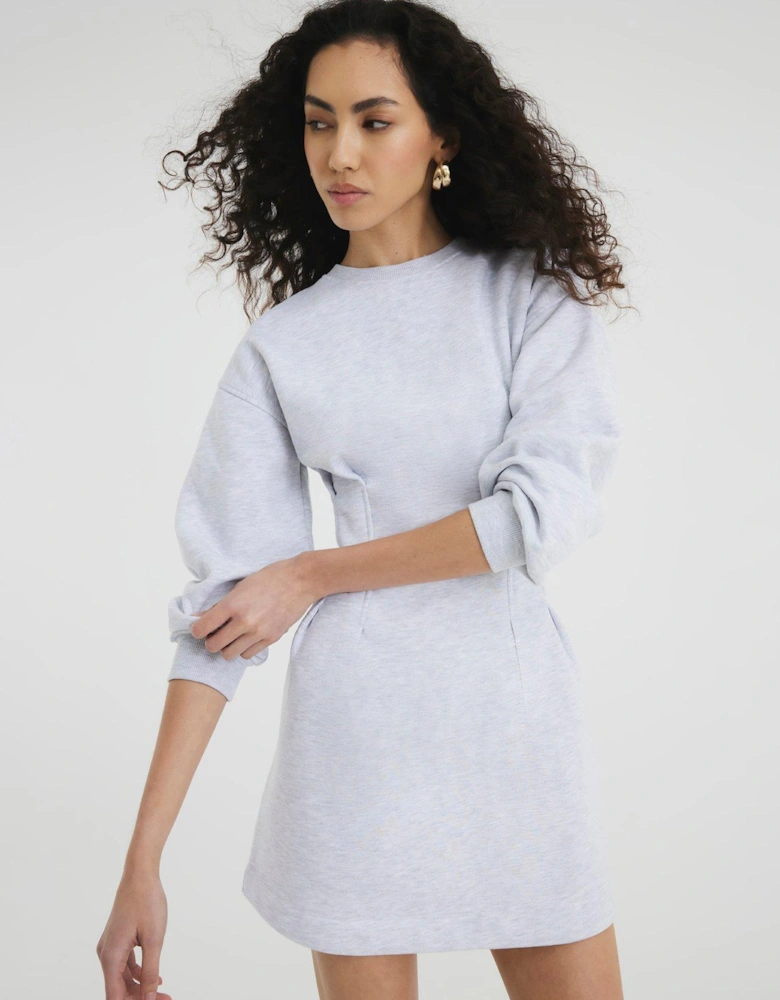 Corset Sweat Dress - Marl Grey