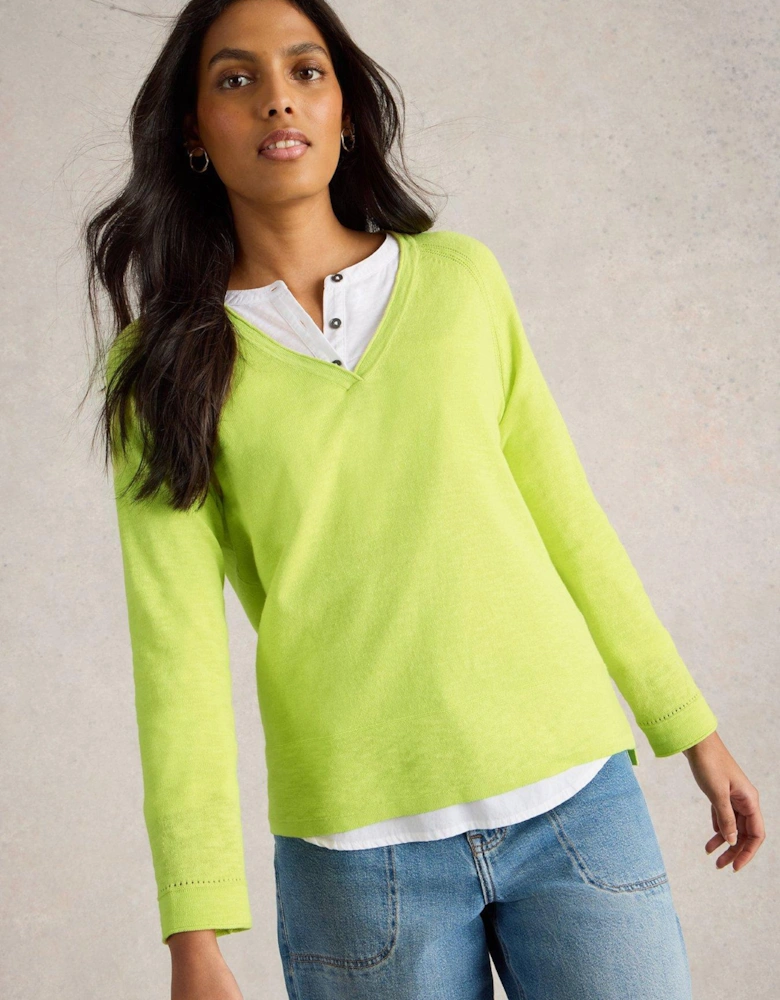 Naria Linen Blend Jumper - Yellow