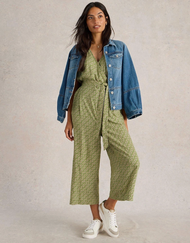 Verity Linen Blend Jumpsuit - Green