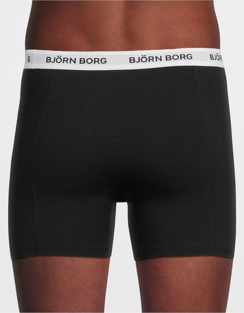Mens Cotton Stretch Boxer 3 Pack -Black