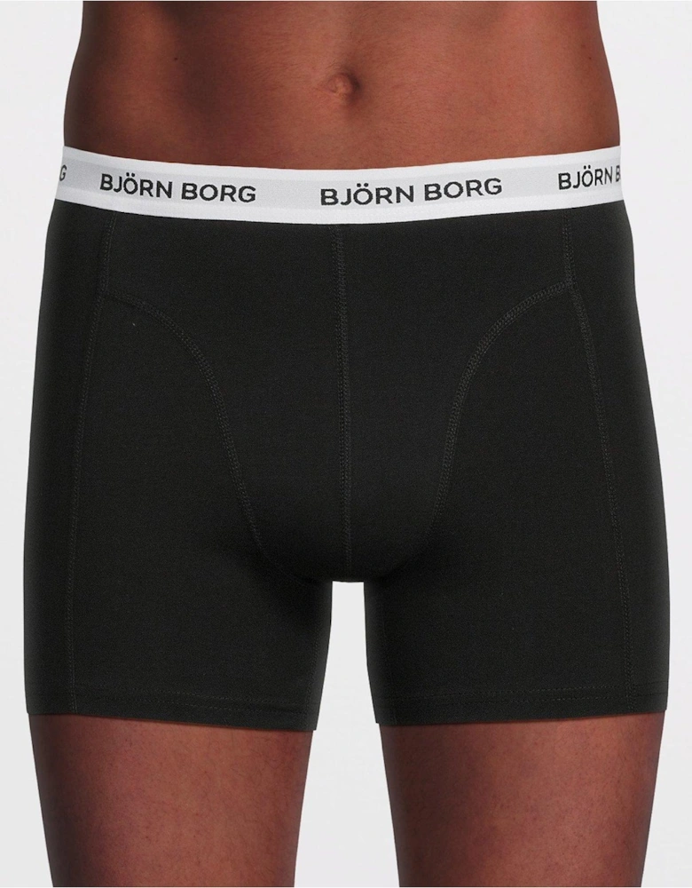 Mens Cotton Stretch Boxer 3 Pack -Black