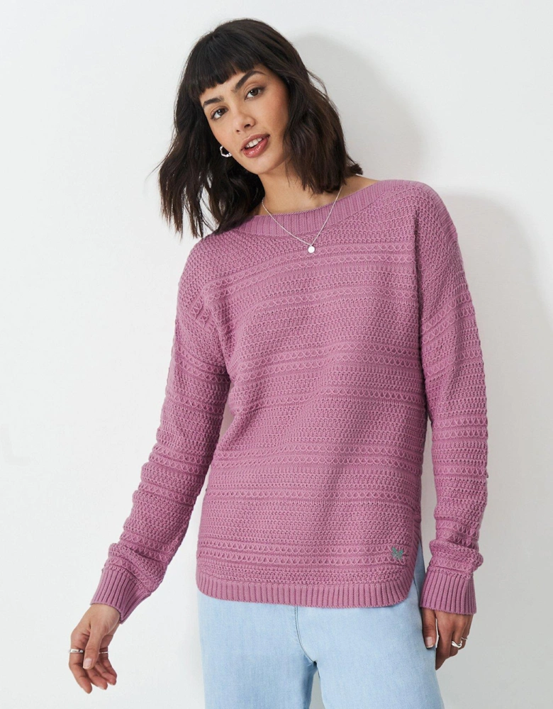 Stitch Detail Jumper - Purple