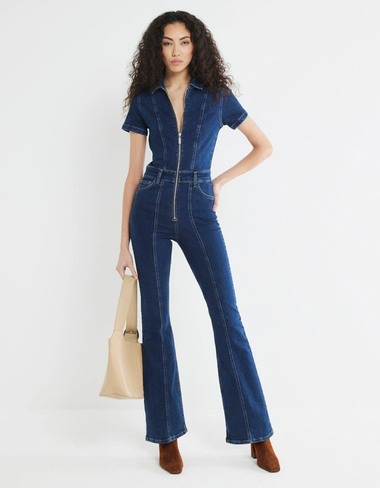 Dakota Flare Leg Jumpsuit - Blue