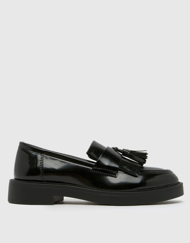 Lawton Tassel Loafer Flat Shoes - Black