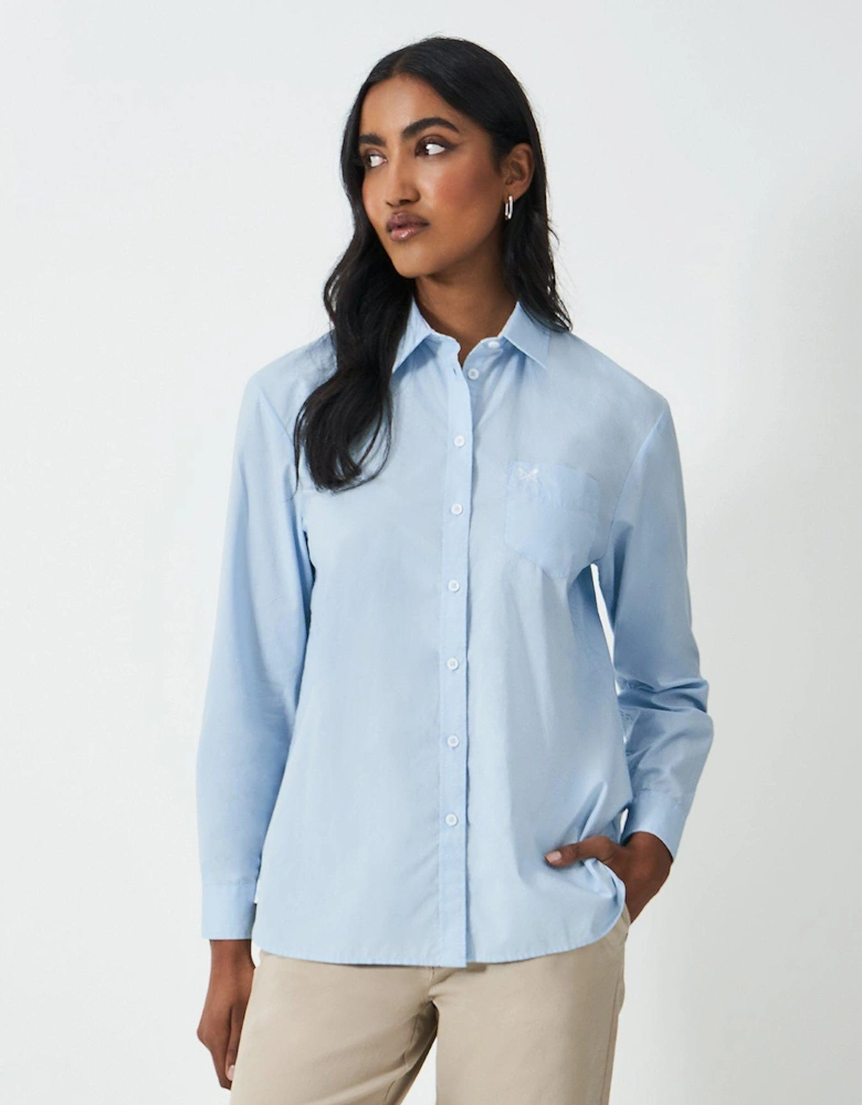 Relaxed Poplin Shirt - Blue