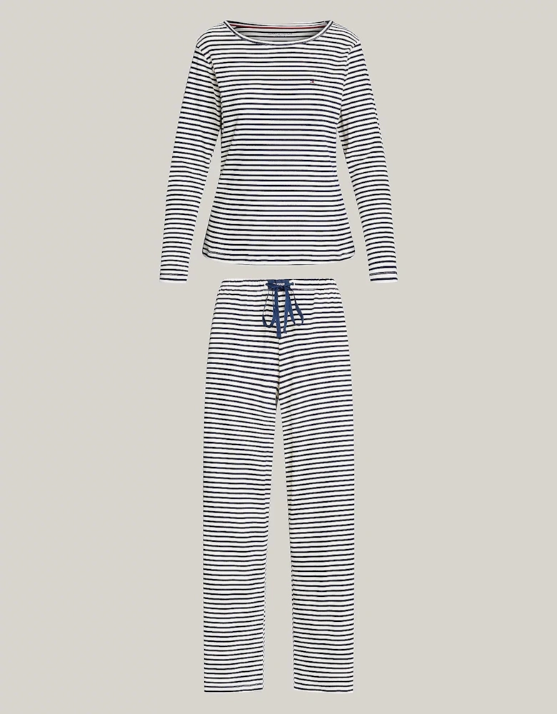 MONOTYPE Womens Pyjama Set Mini Bretton Stripe Desert Sky