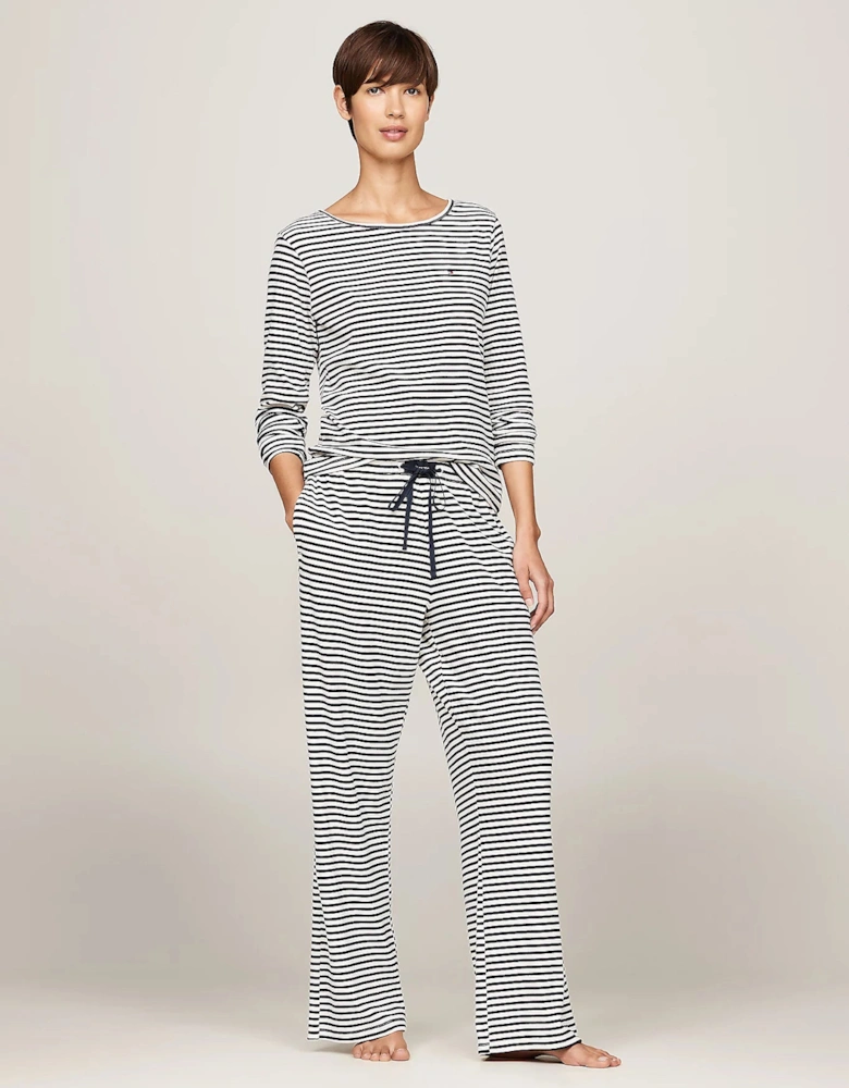 MONOTYPE Womens Pyjama Set Mini Bretton Stripe Desert Sky