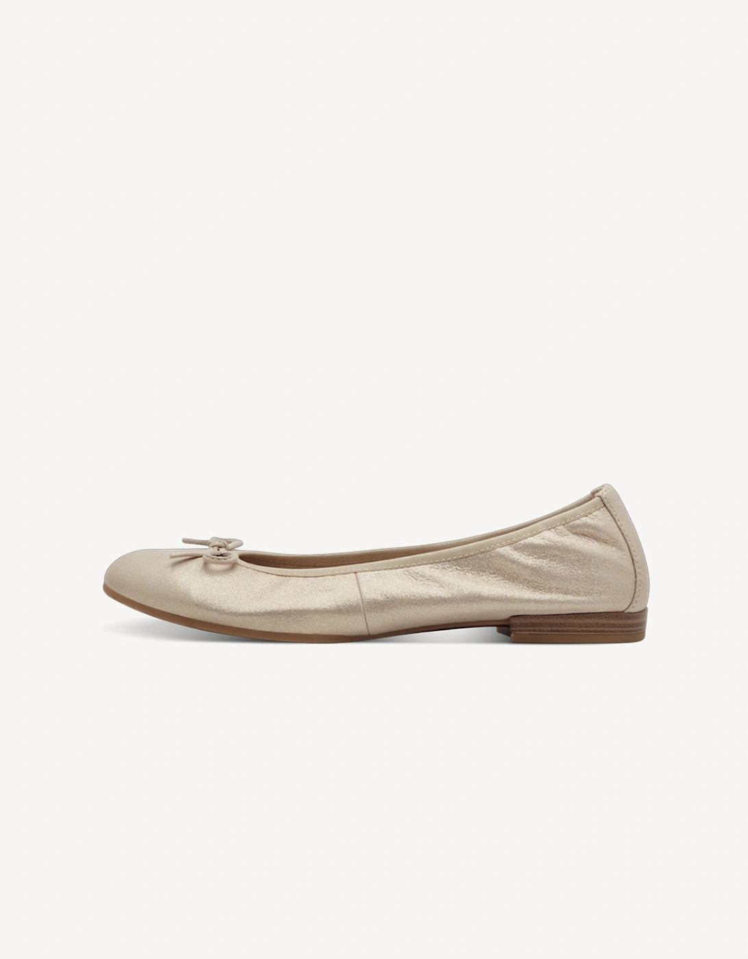 Women's 1-22116-41-179 Ballet Pump Leather Champagne