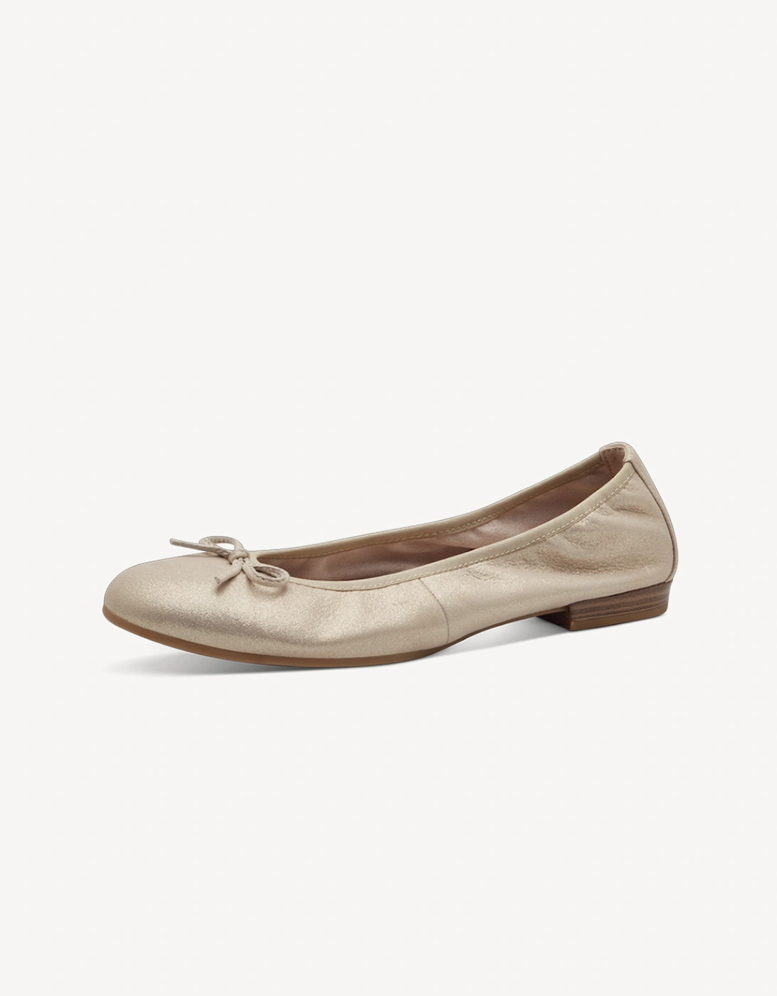 Tamaris Women's Gold/Cream 1-22116-41-179 Ballet Pump Leather Champagne - : 8 Eu Size 41