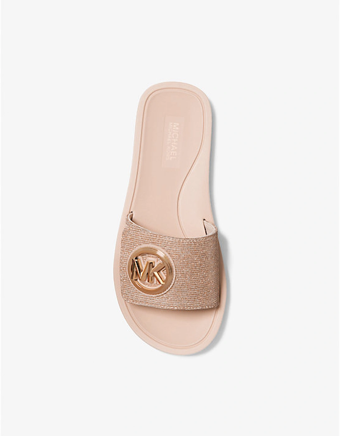 Glitter Chain-Mesh Slide Sandal