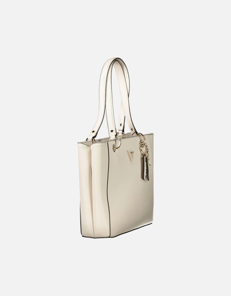 Leather Biker Jacket with Zipper Detailing Women - Beige Handbags
