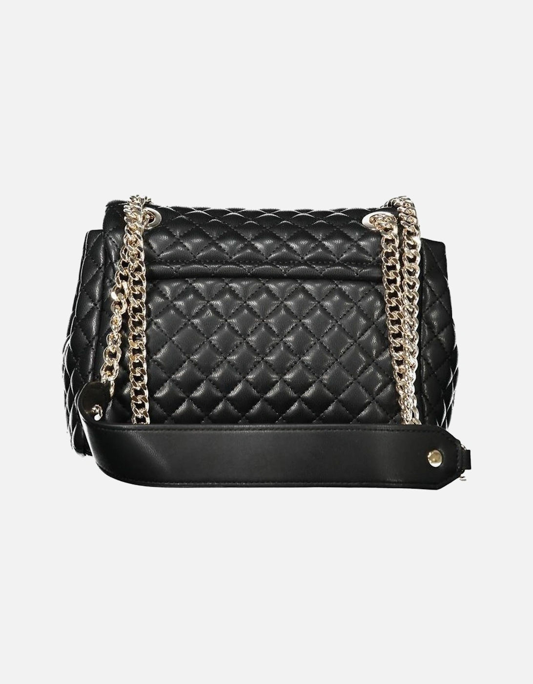 Leather Crossbody Bag with Chain Strap Women - Black Handbags