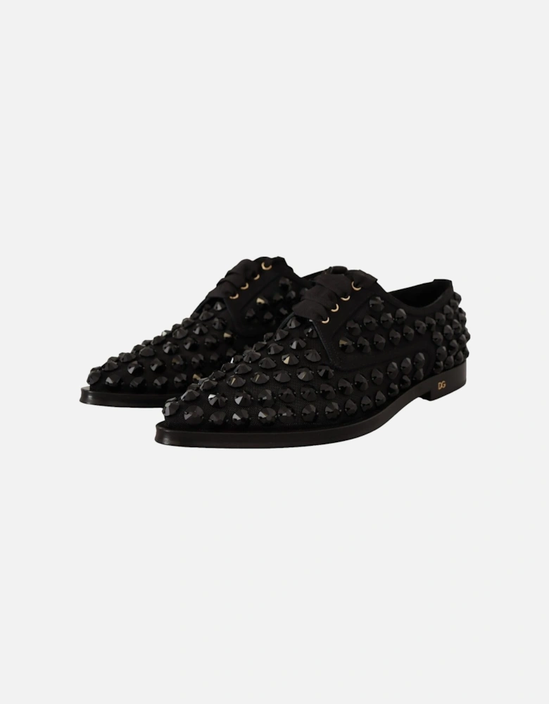 Dolce Gabbana Embellished Loafers Black Crystal Women Flats