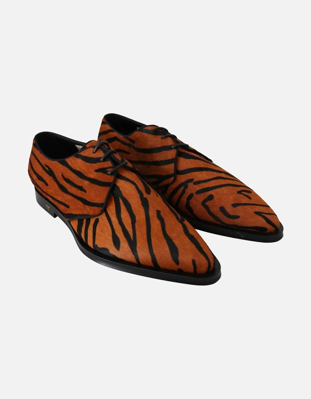 CN0079 AX995 Tiger Print Oxfords Women - Orange Flats