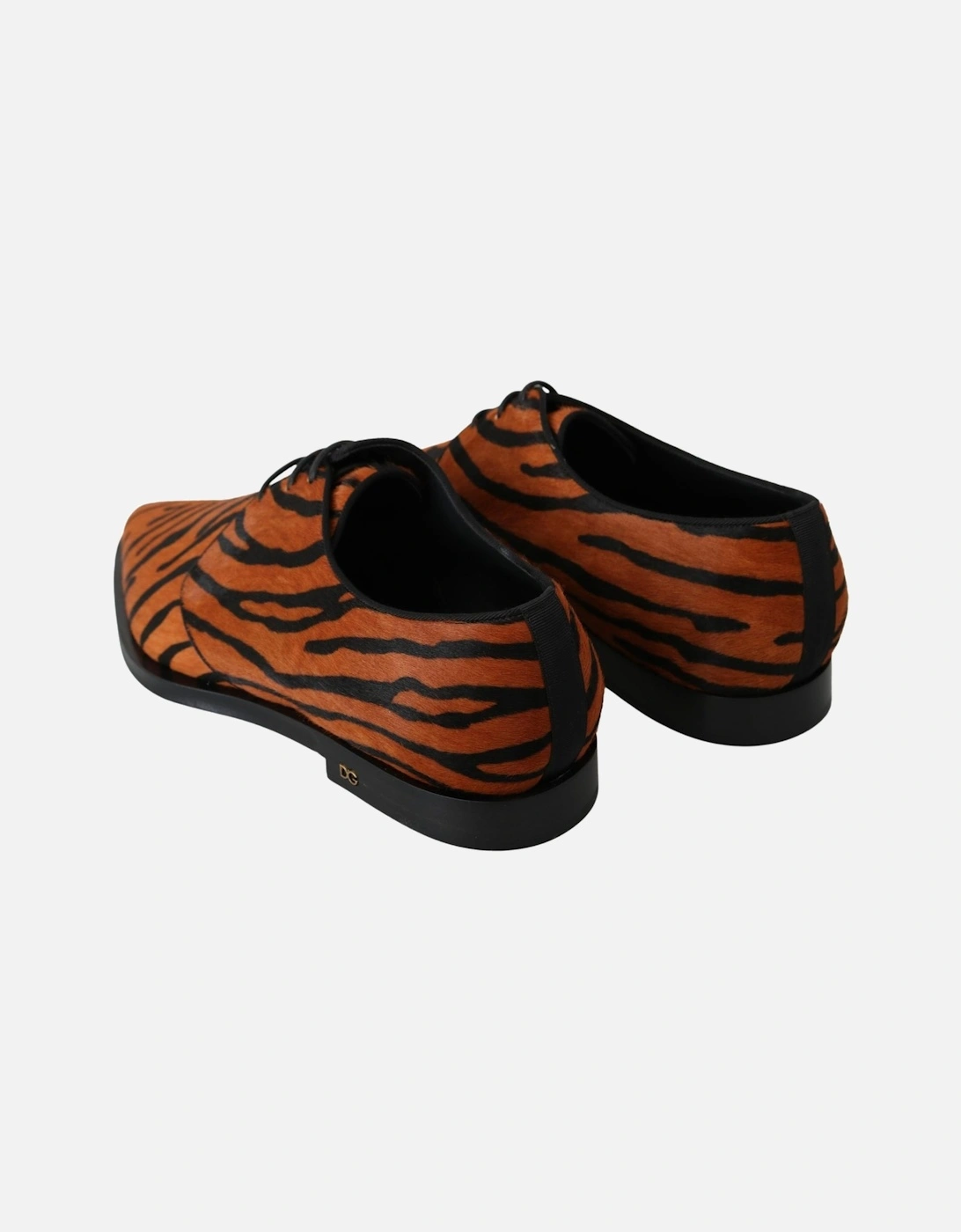 CN0079 AX995 Tiger Print Oxfords Women - Orange Flats