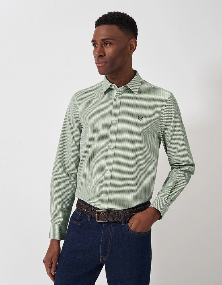 Men's Crew Classic Micro Gingham Shirt Artichoke/White