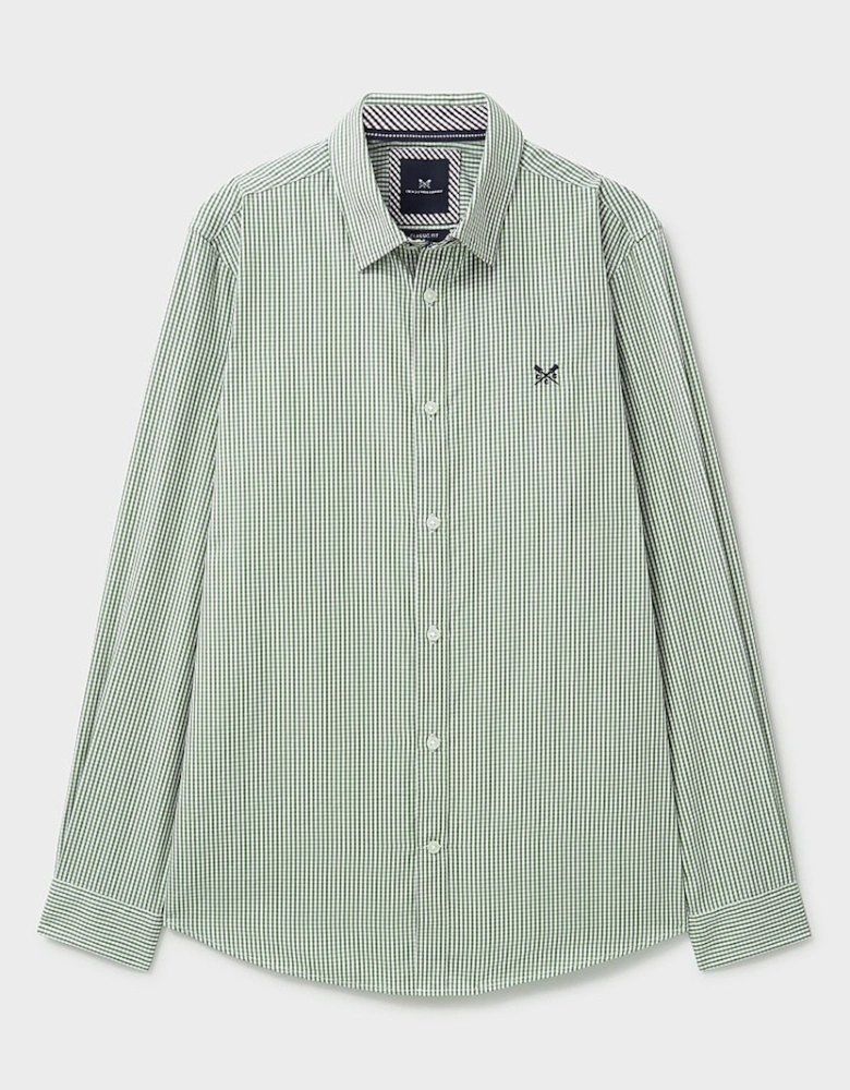 Men's Crew Classic Micro Gingham Shirt Artichoke/White