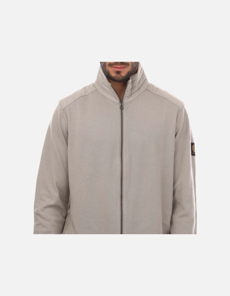 Merino Wool Kebly Zip Cardigan