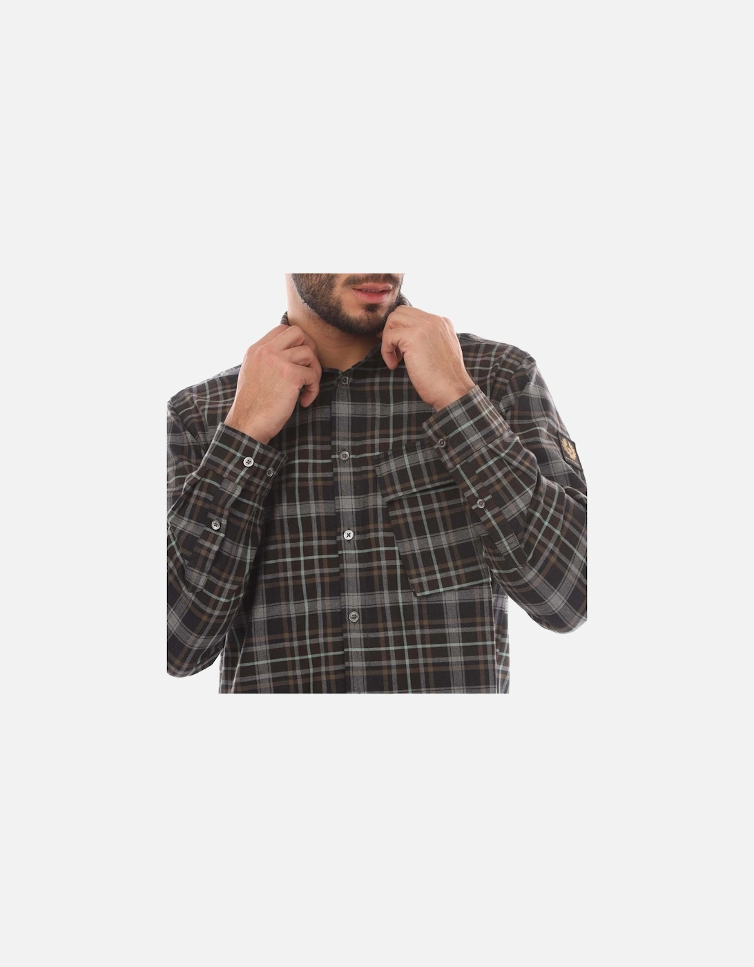 Shadow Plaid Cotton Scale Shirt