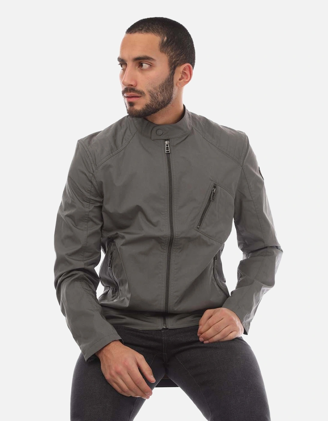 Cotton Gabardine V Racer Jacket