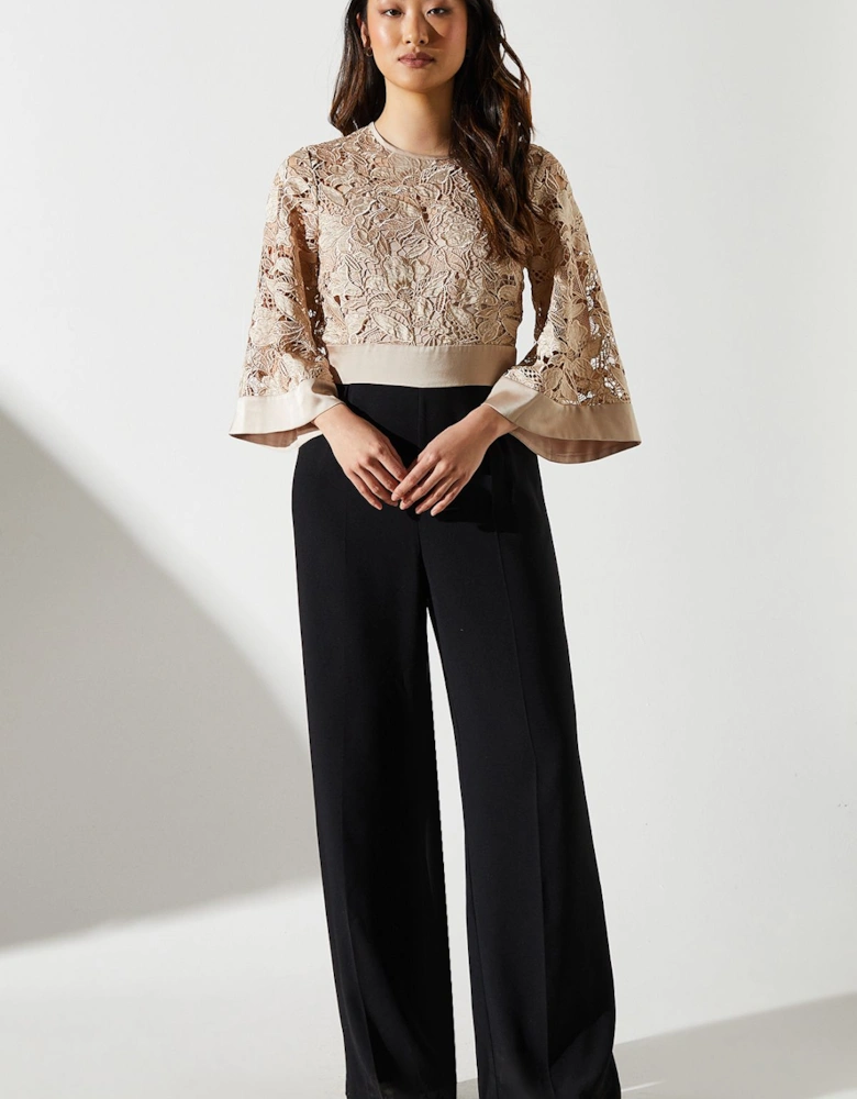 Lace Kimono Sleeve Jumpsuit