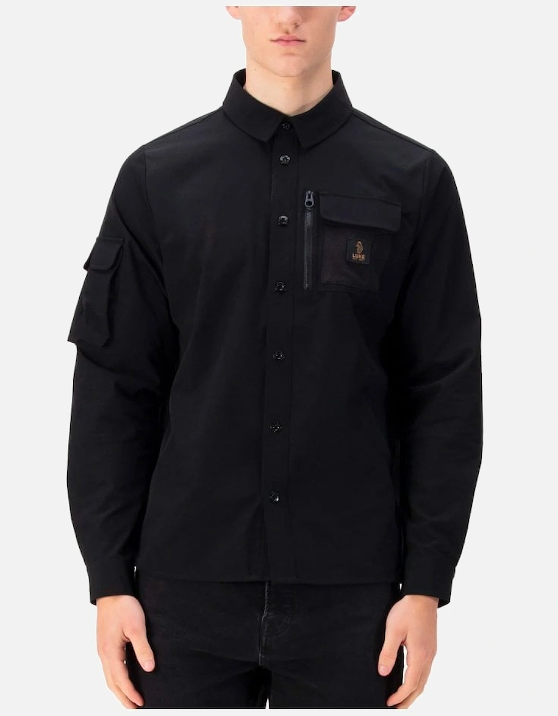 Luke Hulun Pocket Detail Shirt Jet Black, 7 of 6