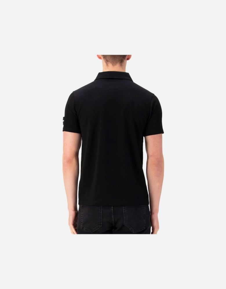 Luke Serg 1/4 Zip Polo Arm Detail Black