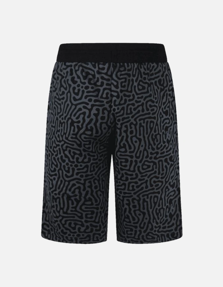 Cotton Camoflauge Logo Black Shorts