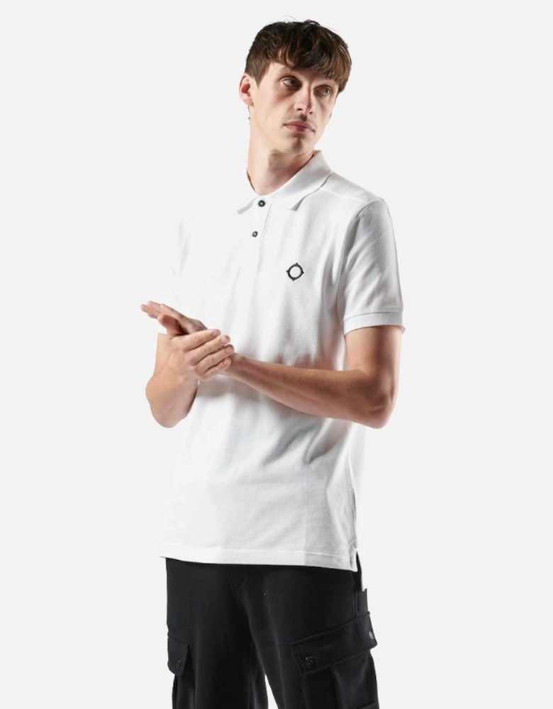 SS Pique Polo - White