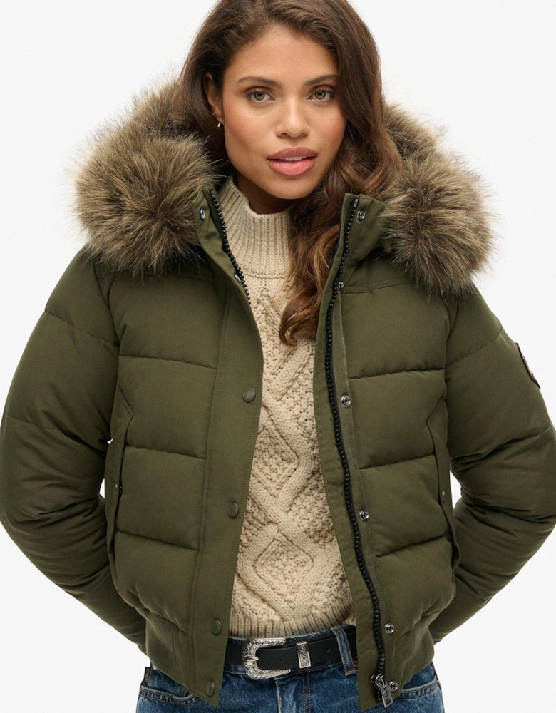 Everest Hooded Bomber Jacket - Green