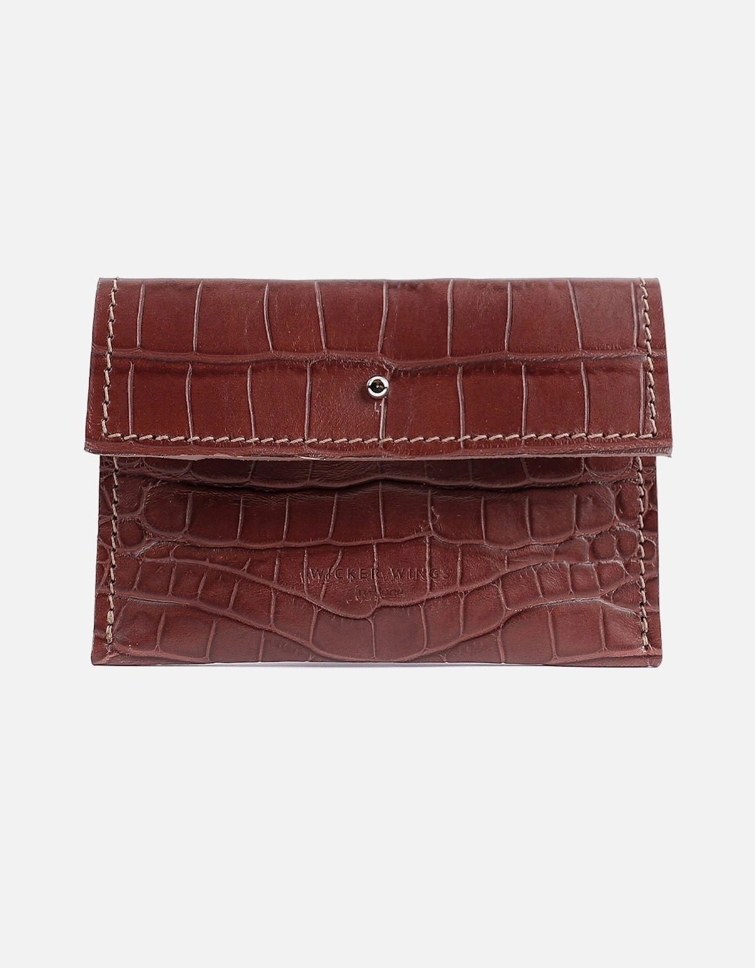 Brown Croco Leather Pouch