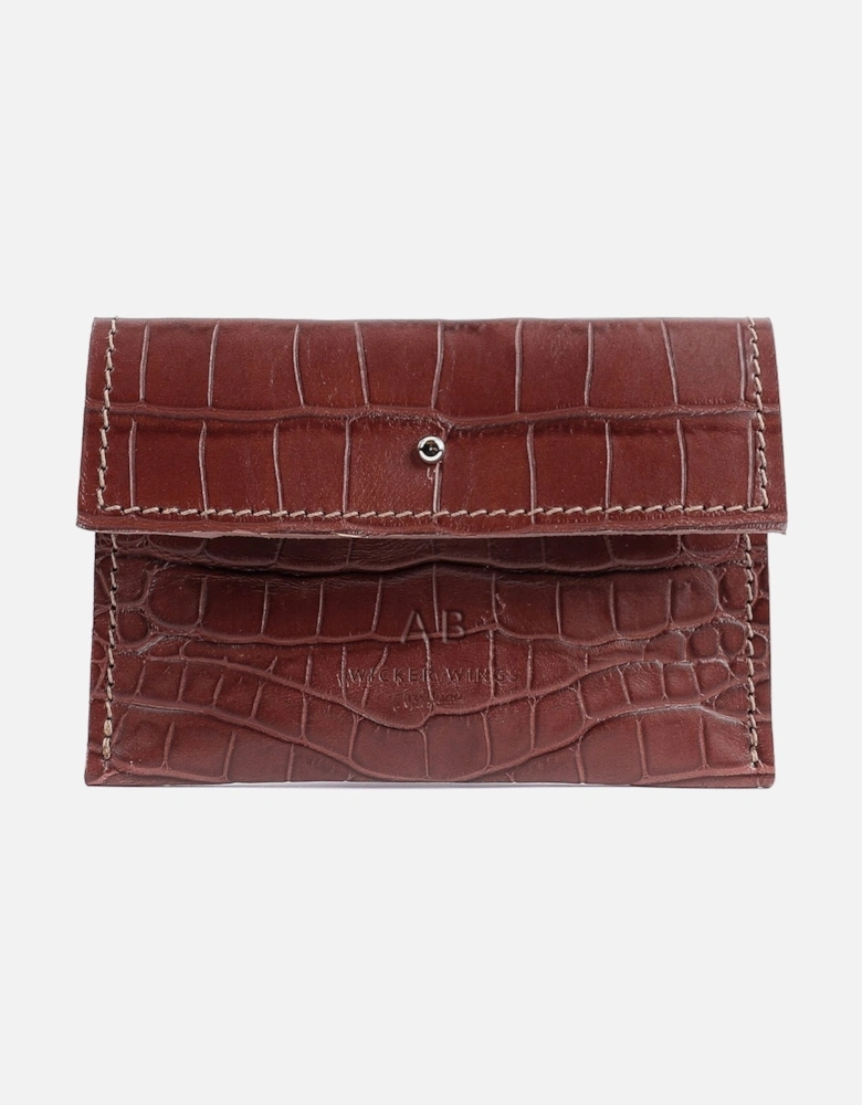 Brown Croco Leather Pouch