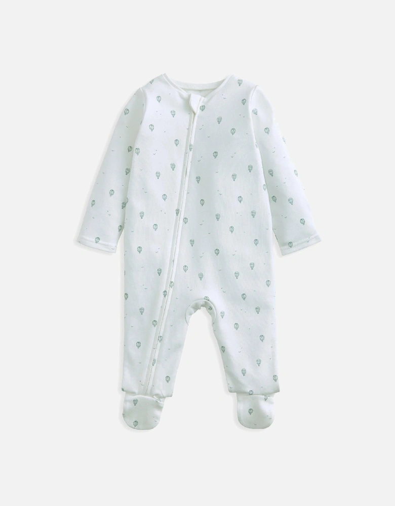 Baby Boys Hot Air Balloon Sleepsuit - White