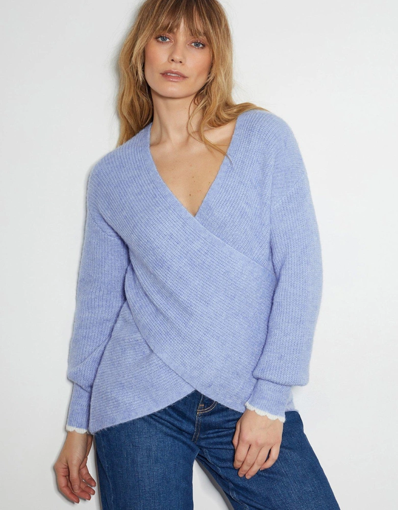 Raylee Wrap Jumper - Blue