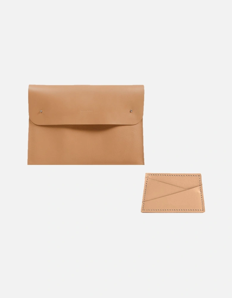 Laptop Case and Cardholder Gift Set - Camel