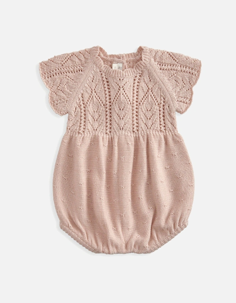 Baby Girls Knitted Romper - Pink