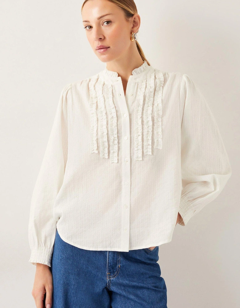 Chiara Frill Blouse  - Cream