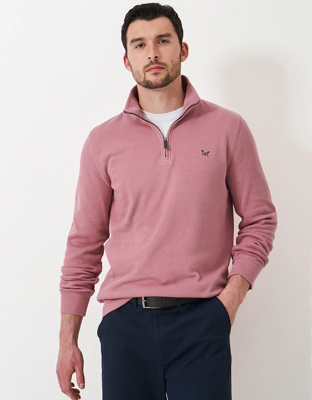 French Rib 1/2 Zip Knitted Jumper - Pink, 2 of 1