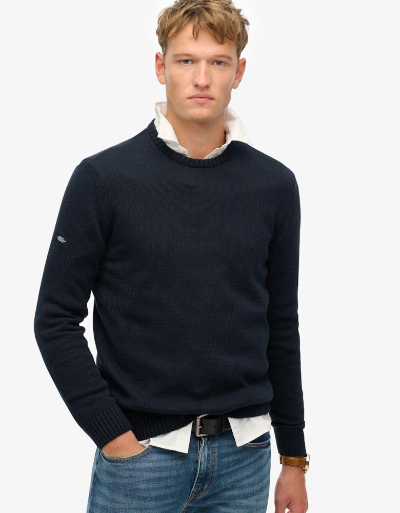 Classic Crew Knitted Jumper-Navy