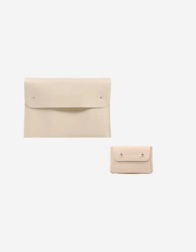 Laptop Case and Kuai Small Pouch - Cream