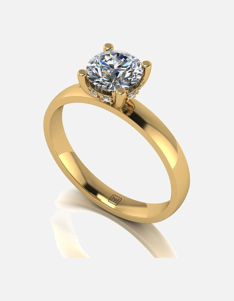 Lady Lynsey 9ct Yellow Gold 1.08ct total eq Hidden Halo Solitaire Ring