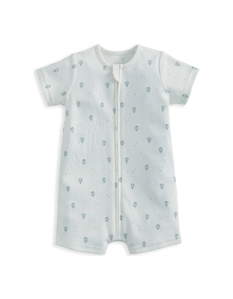 Baby Boys Hot Air Balloon Shortie Romper - White