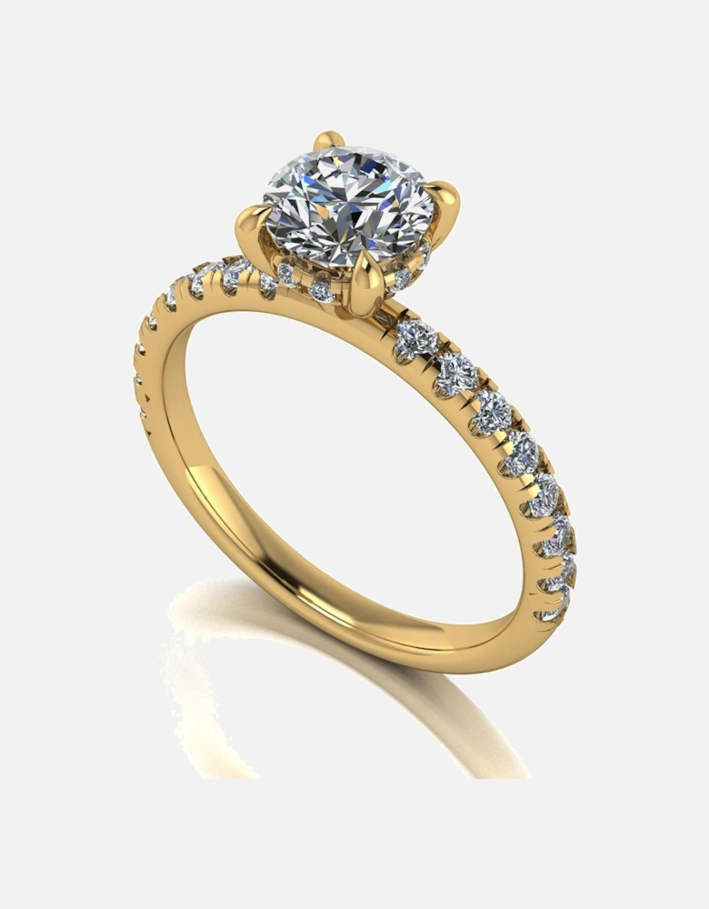 Lady Lynsey 9ct Yellow Gold 1.40ct total eq Hidden Halo Solitaire Ring