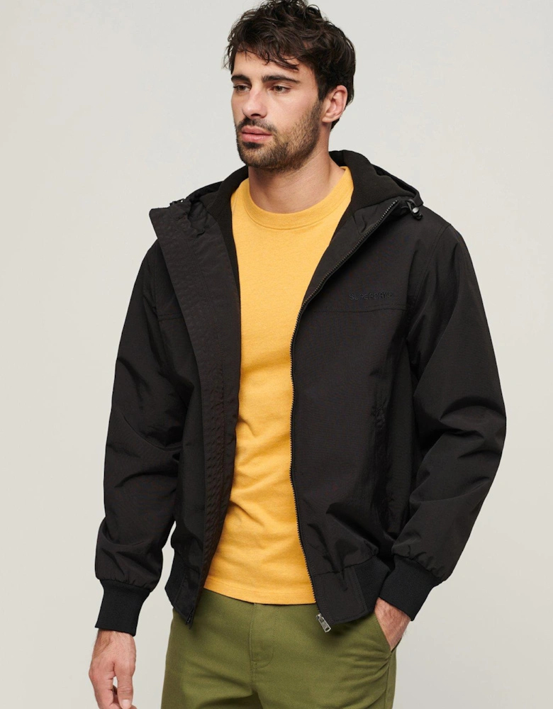 Surplus Nylon Hooded Bomber Jacket - Black