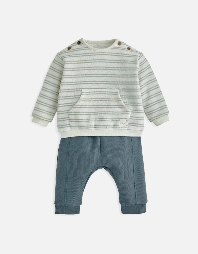 Baby Boys 2 Piece Stripe Top & Legging Set - Green