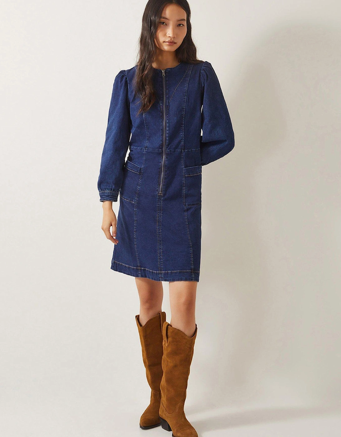 Katlyn Zip Dress - Blue, 2 of 1