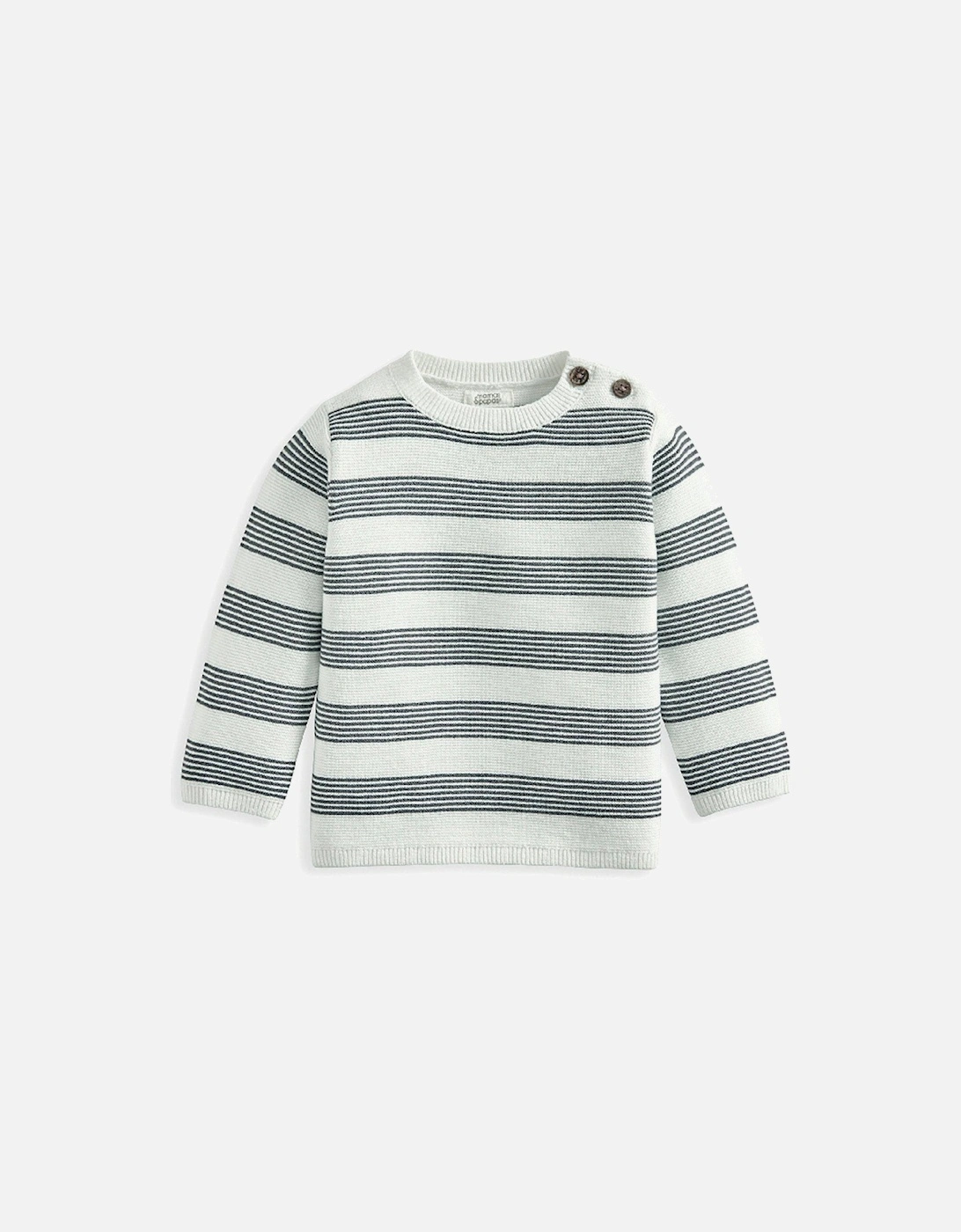 Baby Boys Stripe Knit Jumper - White, 2 of 1