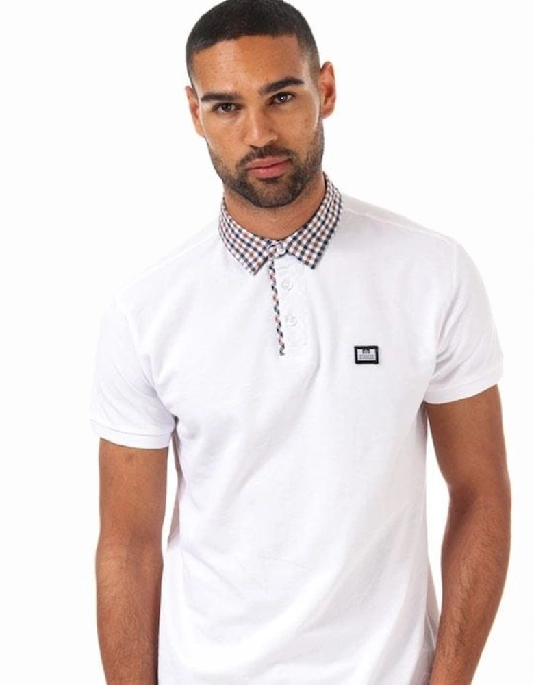 Mens Nicks Check Collar Polo Shirt